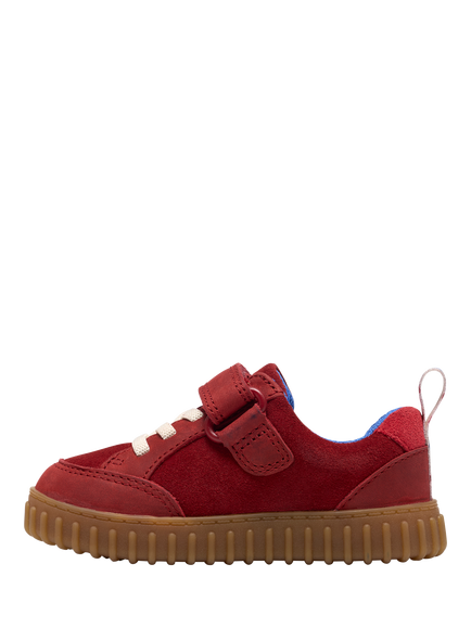Clarks Kids' Cove Go T Shoes, Red Leather - view 2, Red Leather