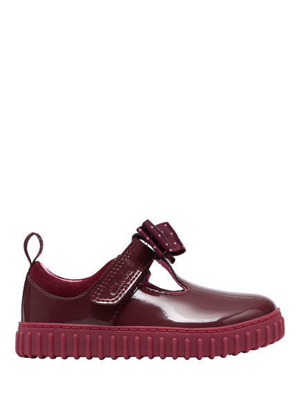 Clarks Baby Cove Bow T Shoes, Burgundy Patent, Burgundy Patent