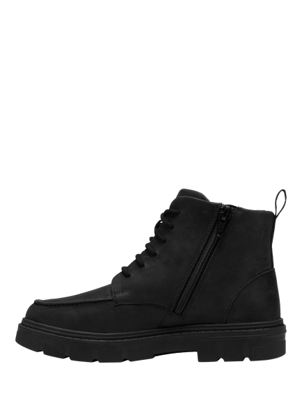 Clarks Kids' Lorcam Hill O Wide Fit Ankle Boots, Black Leather - view 2, Black Leather