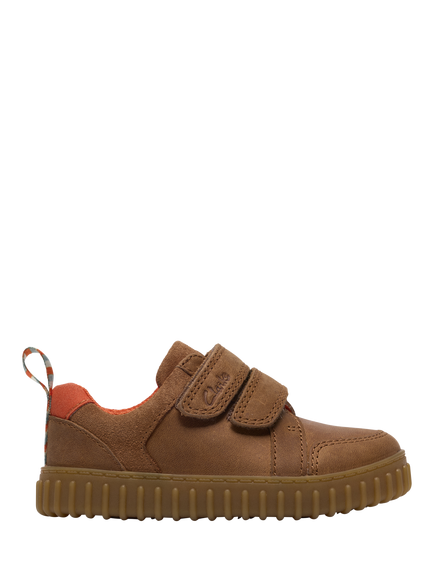 Clarks Kids' Cove Pop T Trainers, Tan Leather, Tan Leather