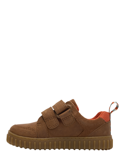 Clarks Kids' Cove Pop T Trainers, Tan Leather - view 2, Tan Leather