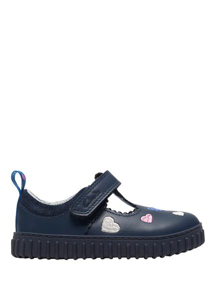 Clarks Kids' Cove Heart Toddler Shoes, Navy Leather, Navy Leather