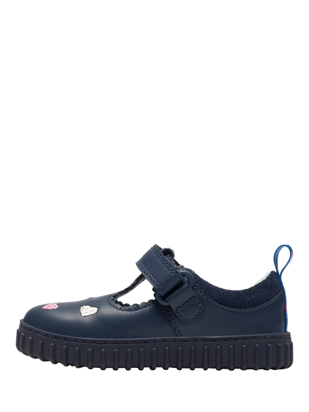 Clarks Kids' Cove Heart Toddler Shoes, Navy Leather - view 2, Navy Leather