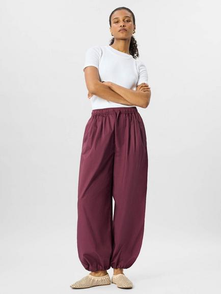 Whistles Cotton Rich Balloon Leg Harem Trousers, Fig, Fig
