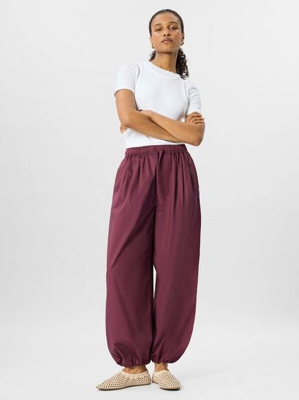 Whistles Cotton Rich Balloon Leg Harem Trousers, Fig - view 2, Fig