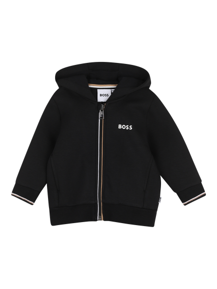 BOSS Baby Cotton Zipped Hoodie, Black, Black