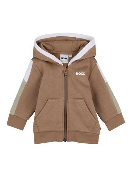 BOSS Baby Colour Block Zip Hoodie, Cookie, Cookie
