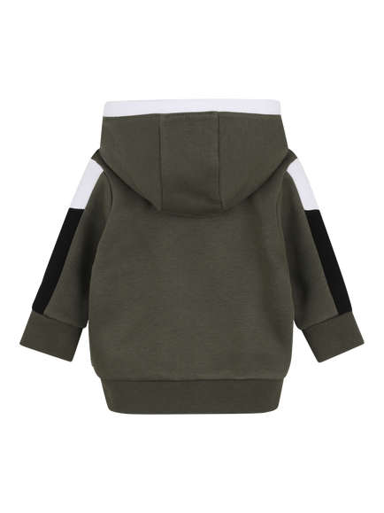 BOSS Baby Colour Block Zip Hoodie, Olive Night - view 2, Olive Night