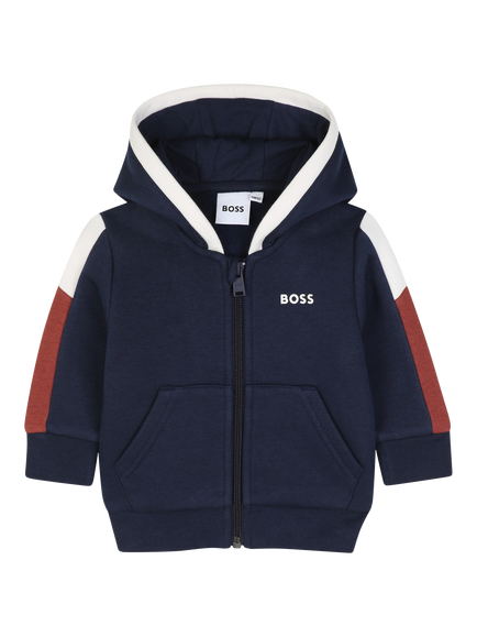 BOSS Baby Colour Block Zip Hoodie, Navy, Navy