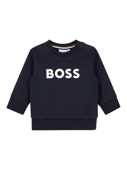 HUGO BOSS Baby Fleece Logo Sweatshirt, Navy