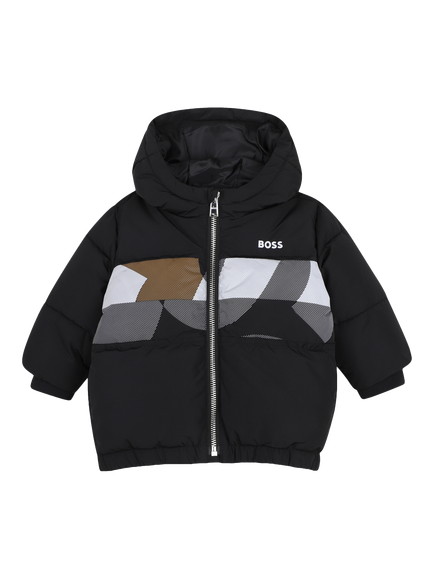 BOSS Baby Hooded Puffer Jacket, Black, Black