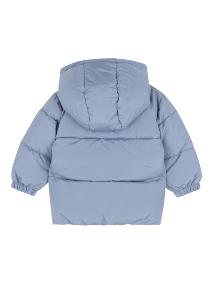 BOSS Baby Hooded Puffer Jacket, Lavender Blue - view 2, Lavender Blue