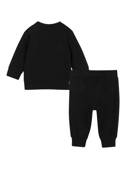HUGO BOSS Kids' Fleece Logo Sweatshirt and Joggers Set, Black - view 2, Black