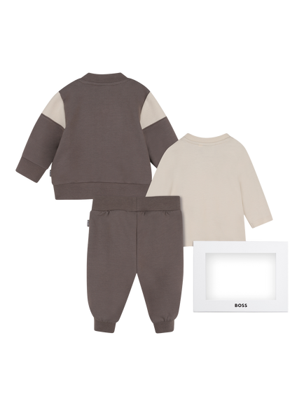 BOSS Baby Brushed Cotton Sweatshirt, Joggers and T-Shirt Set - view 2, Falcon