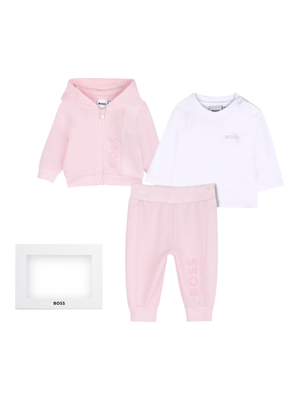 BOSS Baby Brushed Cotton Hoodie, Joggers and T-Shirt Set, Festival Bloom, Festival Bloom