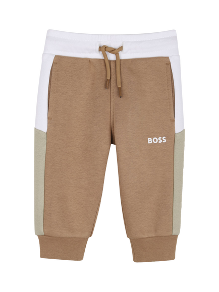 HUGO BOSS Baby Fleece Tapered Joggers, Cookie, Cookie