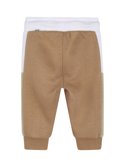 HUGO BOSS Baby Fleece Tapered Joggers, Cookie - view 2, Cookie
