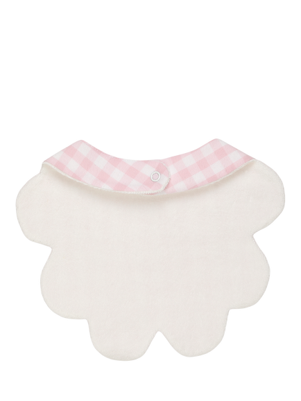 Trotters Baby Scallop Gingham Bib, Pale Pink/White - view 2, Pale Pink/White
