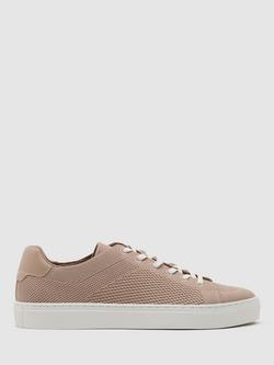 Reiss Finley Knitted Trainers, Light Taupe Brown, Light Taupe Brown