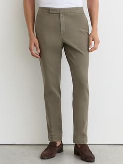 Reiss Jason Cotton Rich Tailored Trousers, Dark Green, Dark Green