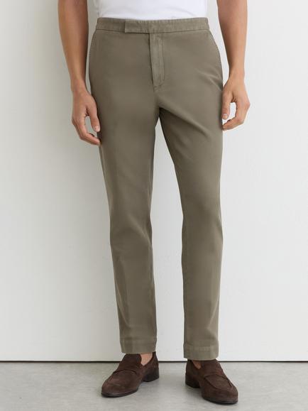Reiss Jason Cotton Rich Tailored Trousers, Dark Green, Dark Green