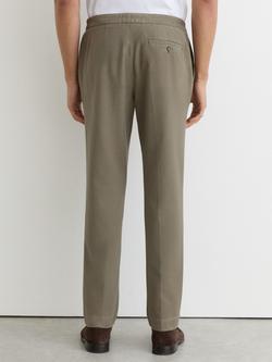 Reiss Jason Cotton Rich Tailored Trousers, Dark Green - view 2, Dark Green