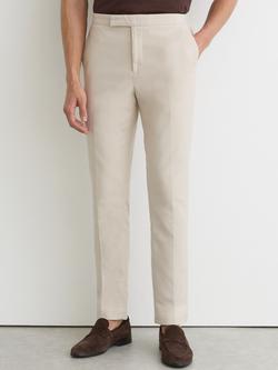 Reiss Jason Cotton Rich Suit Trousers, Stone, Stone