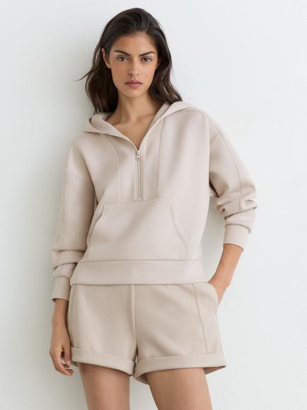Reiss Lockie Relaxed Fit Zipped Hoodie, Stone, Stone