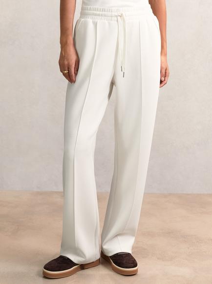 Reiss Jemma Wide Leg Joggers, Ivory, Ivory