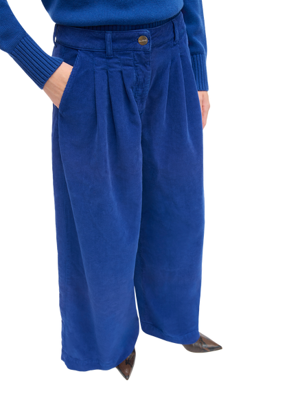 ALIGNE Marianne Wide Leg Corduroy Trousers, Blue - view 2, Blue