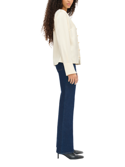 ALIGNE Saffron V-Neck Blouse containing LENZING™ ECOVERO™ Viscose, White - view 2, White