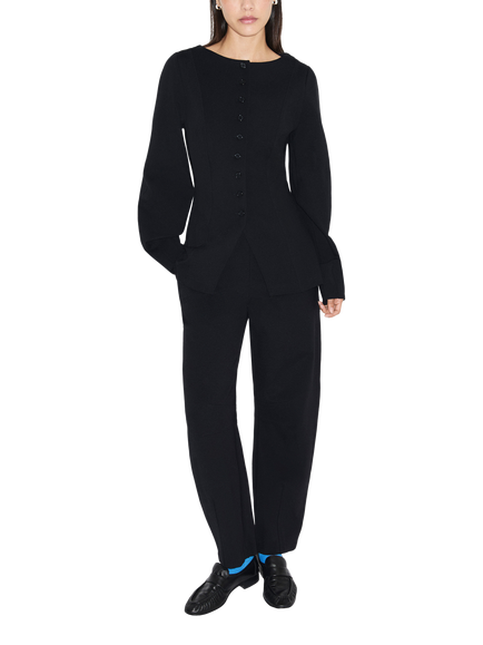 ALIGNE Marcus Barrel Leg Trousers, Black - view 2, Black