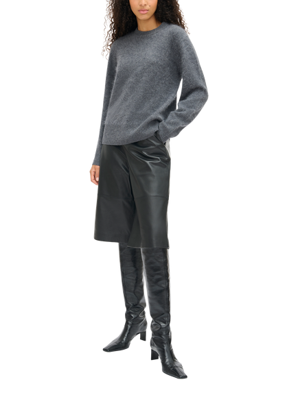 ALIGNE Dion Crew Neck Wool Jumper, Grey, Grey