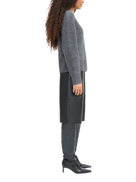 ALIGNE Dion Crew Neck Wool Jumper, Grey - view 2, Grey