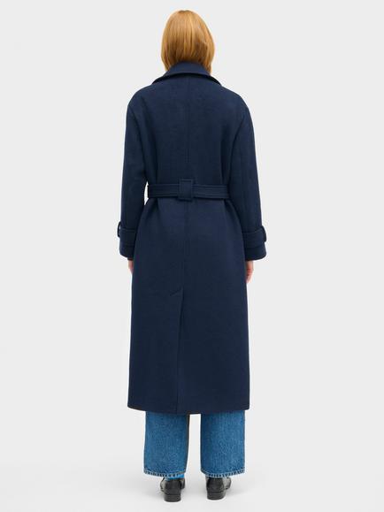 ALIGNE George Wool Blend Wrap Coat, Navy - view 2, Navy