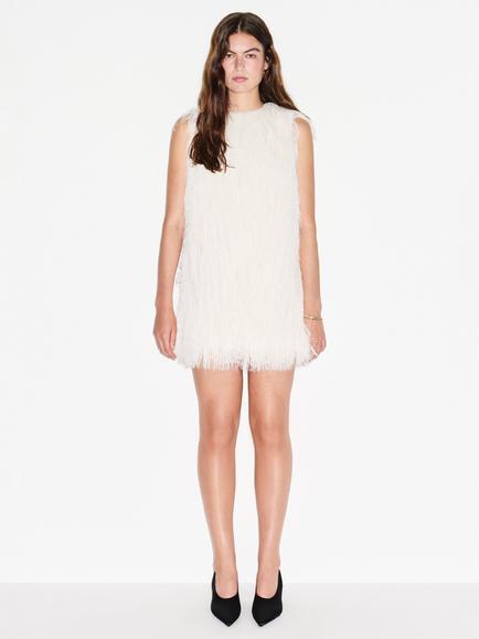 ALIGNE Jackie Sleeveless Tassel Mini Dress, White - view 2, White