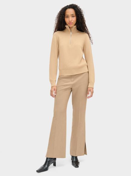 ALIGNE Marlonhigh Rise Tailored Tapered Trousers, Beige, Beige
