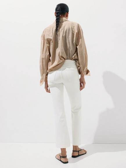 Mango Cropped Skinny Jeans, White - view 2, White