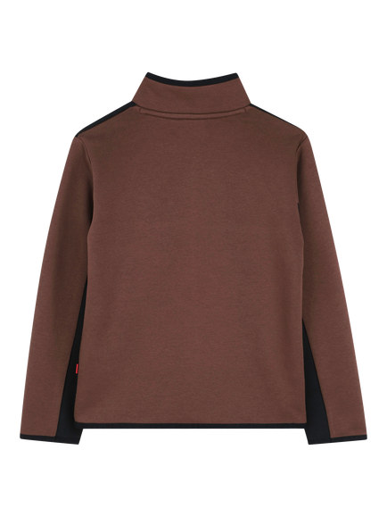HUGO BOSS Kids' Zip Front Cardigan, Chicory Coffee - view 2, Chicory Coffee