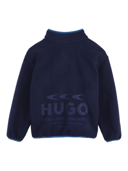 HUGO BOSS Kids' Fleece Sweatshirt, Navy - view 2, Navy