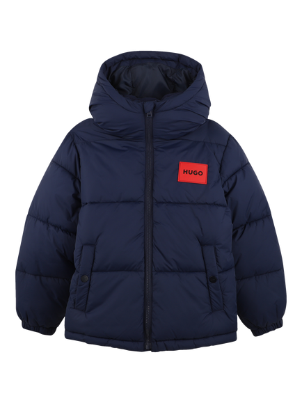 HUGO BOSS Kids' Hooded Puffer Jacket, Navy, Navy