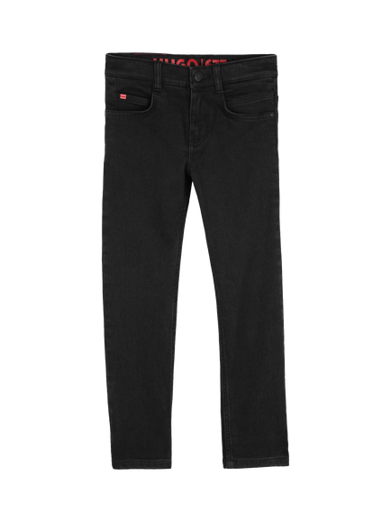 HUGO BOSS Kids' Regular Denim Jeans, Black, Black