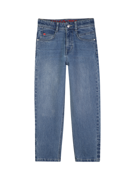 HUGO BOSS Kids' Loose Denim Jeans, Bleach Grows, Bleach Grows