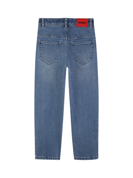 HUGO BOSS Kids' Loose Denim Jeans, Bleach Grows - view 2, Bleach Grows
