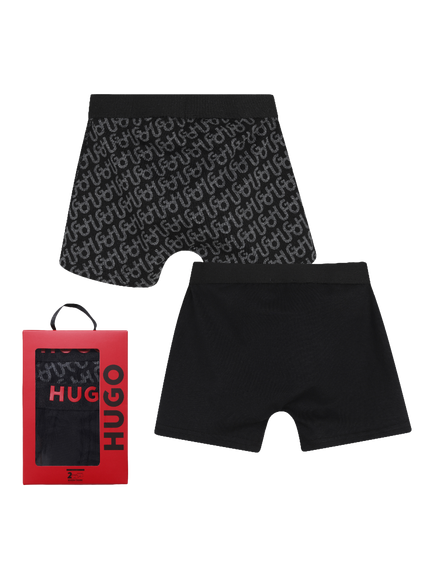 HUGO BOSS Kids' Cotton Trunks, Pack of 2, Black - view 2, Black