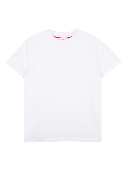 HUGO BOSS Kids' Cotton Regular Fit Crew Neck Spaced Logo T-Shirt, White