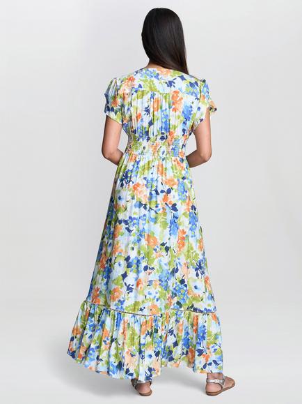 Gina Bacconi Gabi Button Down Maxi Dress, Multi - view 2, Multi