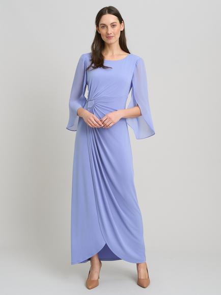 Gina Bacconi Iulia Wrap Chiffon Sleeve Maxi Dress, Perri, Perri