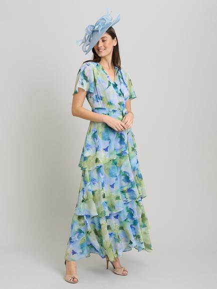Gina Bacconi Rihanna Tiered Maxi Dress, Multi, Multi
