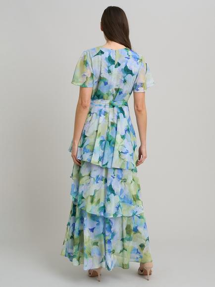 Gina Bacconi Rihanna Tiered Maxi Dress, Multi - view 2, Multi
